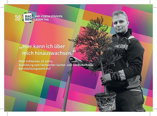 Postkarte von einem Auszubildenden im Garten- und Landschaftsbau