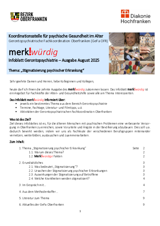 Ein Infoblatt